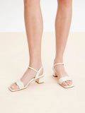 PAZZION, Alaina Pillow Strappy Heels, Beige