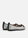 PAZZION, Astoria Glitter Bow Flats, Silver