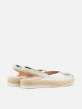 PAZZION, Danni Metallic Leather Slingback Espadrilles, Silver