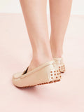 PAZZION, Elara Metallic Moccasins, Gold