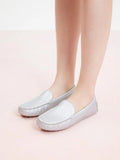 PAZZION, Elara Metallic Moccasins, Silver