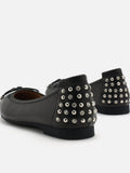 PAZZION, Frances Studded Bow Flats, Black