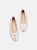 PAZZION, Levante Gem Embelished Flats, Beige