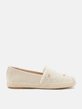 PAZZION, Maggie Monogram Frayed Espadrilles, Beige