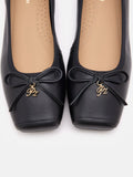 PAZZION, Moxie Square-Toe Ballet Flats, Black
