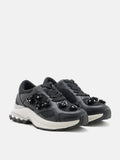 PAZZION, Seraphine Sequinned Blooms Sneakers, Black