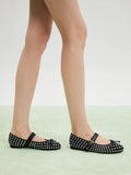 PAZZION, Wisteria Studded Buckled Mary Janes, Black